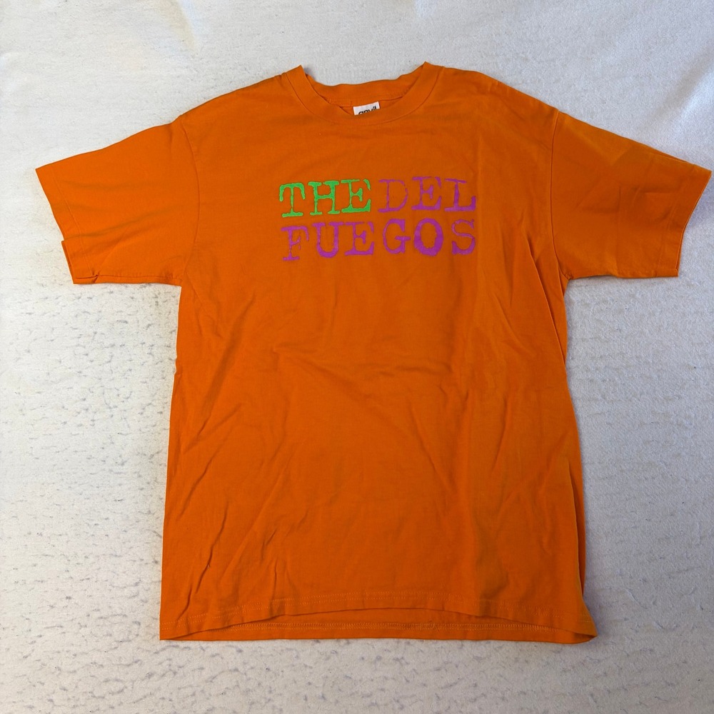 Anvil The Del Fuegos T-Shirt Mens Large Orange Vintage Band Tee Together Again